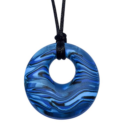 Scribbles Sensory Oral Motor Aide Chewelry - Chew Necklace for Sensory-Focused Kids (Navy)