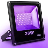 UV Black Light, SOLMORE 30W 60 LEDs Flood Light Party Lights Waterproof Blacklight for Party Supplies DJ Disco Night Clubs Birthday Wedding Stage Lighting Glow in the Dark AC100-240V
