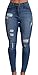 Feel Show Womens Denim Stretch Jeans Skinny Ripped Distressed Pencil Pants (Asian Size, 1-2 Size Up Recommended)