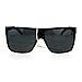 SA106 All Black Flat Top Mob Oversized Rectangular Sunglasses (Shiny Black)