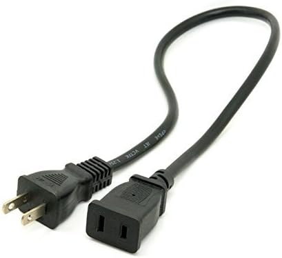 US Outlet Saver Power Extension Cord Cable 2-prong 2 Outlets for NEMA 5-15P to NEMA 5-15R 50cm