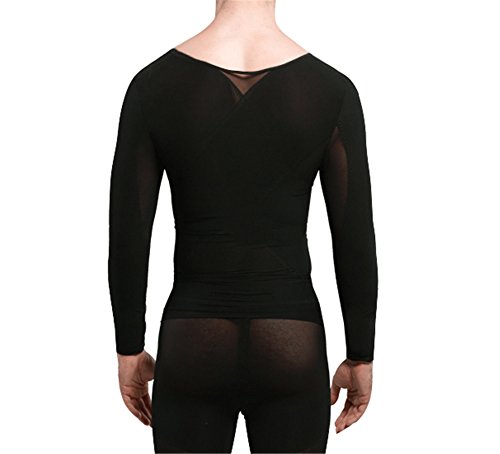 Gynecomastia Compression Hide Man Moobs Chest Binder Clasp Waist Trimmer T-Shirt (Medium)