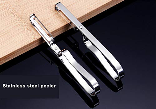 JPNK Stainless Steel Peeler, Swivel Vegetable Peeler Corer Fruit Peel Knife 4 Pieces Set