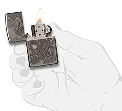 Zippo Skull Head Armor High Polish Black Ice Pocket