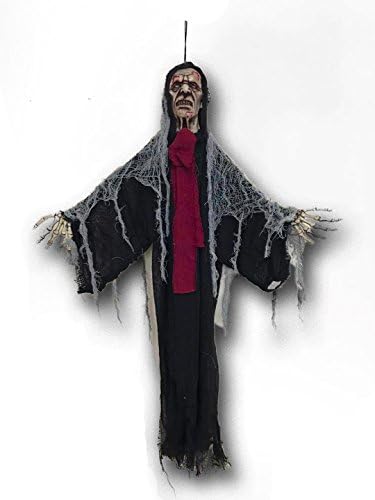 35 Inch Hanging Fabric Poseable Goblin Ghost Halloween Decoration (Black)