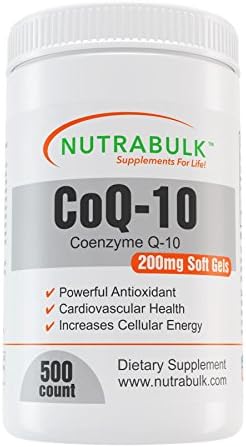 NutraBulk CoQ10 200mg - Immune Support – Antioxidant – Cardiovascular support - High Absorption Soft Gels - 500 count…