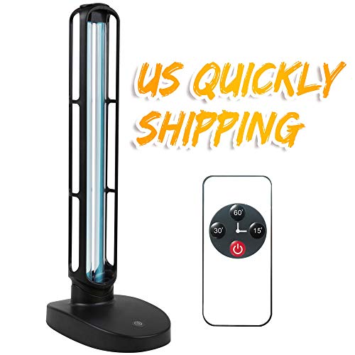 【US Quickly Shipping】38W UV-C Light, Ultravioet Dis1nfection Lamp with Remote Control 3-Timer, Ultravioet Ster1lizer with Ozon for Living Room Bedroom Household Kitchen Hotel Office