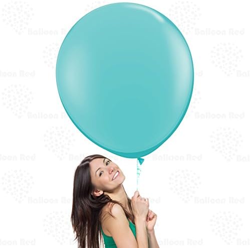 Teal Blue (Tiffany) 36 Inch Giant Latex Balloons 3 Pack Large Thickened Extra Strong Jumbo Big for Baby Shower Garland Wedding Photo Booth Birthday Party Supplies Arch Decoration Engagement Anniversary Christmas Festival
