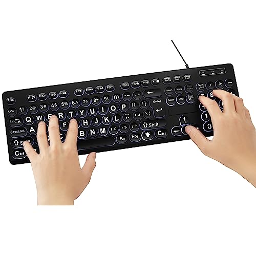 MCSaite Wired Backlit USB Keyboard - 104 Keys