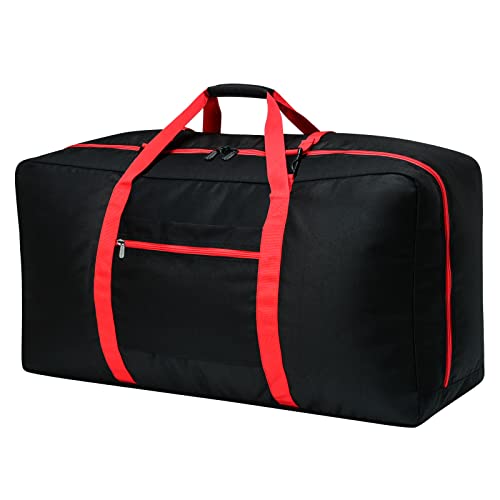 Extra Große Reisetasche 110L Reisetasche Leichte Gepäcktasche Tragetasche Für Camping Sport Fitnessraum Wochenende (Schwarz)