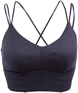 TITIKA Women's Yoga Bra for Yoga Sports Removeable Pad Bright Colors Stylish Comfortable for Gym Running Workout Exercises (L, Black)