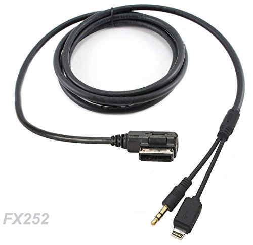 AUDI AUX MUSIC INTERFACE AMI MMI MDI INPUT ADAPTER CABLE APPLE 8-PIN LIGHTNING iPHONE 6s iPHONE 6 + PLUS iPHONE iPHONE 5 iPHONE 5c iPHONE 5s MANUFACTURER - GETWIREDUSA. FX252