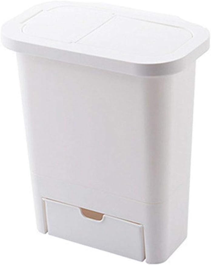 Foonee Hanging Trash Can With Lid Reusable Plastic Small Cabinet Trash Bin Deskside Garbage Storage Baskets With Concealed Drawer For Kitchen Bedroom Living Room Grey Home Kitchen Under Kitchen Counter Bins