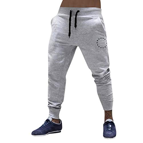 Classic Men Trousers Sweatpants Slacks Casual Jogger Sportwear Baggy Comfy Pants Gray