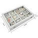 STYLIFING Jewelry Organizer Tray 12 Grids, Velvet Jewelry Tray with Clear Lid Jewelry Display Case Gifts for Women