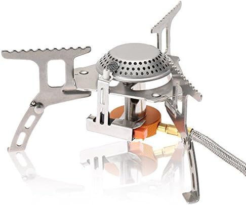 LU2000 Mini Camp Stove Compact Gas Stove, Ultralight Portable Camping Gas Stove with Convenient Piezo Ignition, Small Durable Backpacking Stove Cooker with Carrying Case