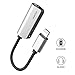 iPhone 7 Adapter 2 in 1, Steanum Lightning to 3.5mm AUX Headphone Jack Splitter (Audio + Charge) Compatible with iOS 11 - No Calling Function and Music Control (Silver)