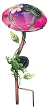 Regal Art &Gift Solar Mushroom Stake Frog  Garden Decor