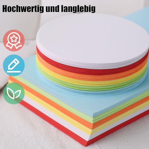 KOOGEL lernkarten 300 Stück Moderationskarten, 6 Farben Metaplankarten Rund und Rechteckig Bunt Moderationskarten Set für Büro Schule Präsentation Vortrag