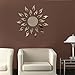 TIFENNY Luxury 3D Sunflower Home Decor Bell Cool Mirrors Wall Stickers Gold 3D Mirror Wall Stickers Living Room Entrance Bedroom TV Wall Decals Marriage Room Decorated (Silver)