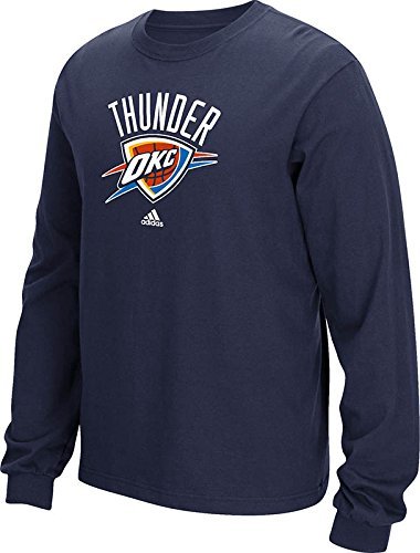 NBA Oklahoma City Thunder Men's Full Primary Logo Long Sleeve Tee, Medium, Navy