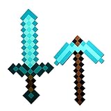 Minecraft EXCLUSIVE Pixel Foam Diamond SWORD & Diamond PICKAXE