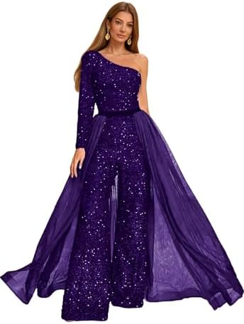jumpsuit prom dress with train Prom jumpsuit with detachable train