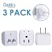 Japan, Philippines Travel Adapter Plug bu Ceptics - USA 3 Pin Polarized to 2 Prong Unpolarized - Type A (3 Pack) - Dual Inputs - Ultra Compact - Perfect for Cell Phones, Tablet, Camera Chargers (CT-6)
