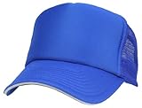 Plain Mesh Hat Two Tone Sandwich Bill Baseball Cap (Adjustable Snap Back- 21 Colors)