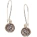 Humble Chic Simulated Druzy Threaders - Upside-Down Long Hoop Dangle Drop Earrings for Women, Simulated Hematite, Grey, Metallic, Silver-Tone, Gold-Tone