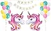 Unicorn Party Supplies - Value Pack with (2) Life-Size Unicorn Balloons for Girls, (20) Pastel Balloons, (1) Large Gold Foil Happy Birthday Banner, (1) Gold String