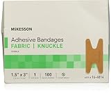 McKesson Medi Pak Performance Bandage Adhesive Fabric Knuckle 1.5"X3" Latex Free - Box of 100