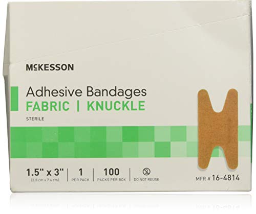 McKesson Medi Pak Performance Bandage Adhesive Fabric Knuckle 1.5"X3" Latex Free - Box of 100