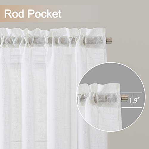 XWTEX White Sheer Tier Curtains 24 inch Length Kitchen Tiers Curtains