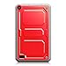 Fintie Impact Resistant Case for Amazon Fire (Previous 5th Generation, 2015 7 inch) - [CaseBot Tuatara] Rugged Unibody Hybrid Full Protective Bumper Cover with Built-in Screen Protector, Red