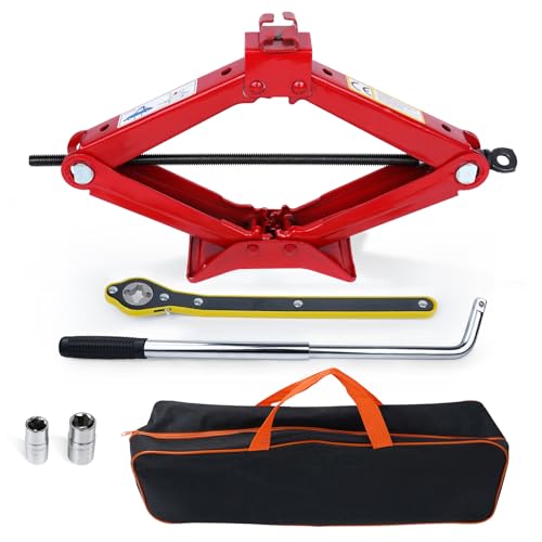 HYCHIKA Car Jack 3 Ton, Portable Car Jack with Lug Key Combination, Lifting Range 120 mm to 445 mm for SUV MPV and Auto