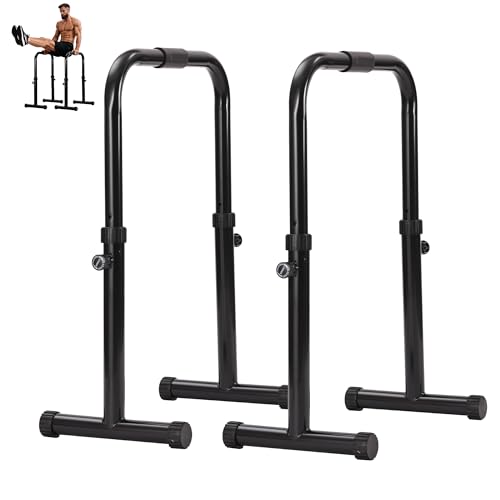 Heavy Duty Adjustable Height & Portable Multifunction Dip Stand Fitness Bar With Safety Connector for Home Training dip Bar Station, Body Press Bar, Perfect for Dips, Pull-Ups, Push-Ups