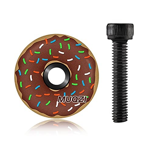 Sanmum 1 1/8 Inch Bicycle Headset Top Cap Cover with Aluminum Bolt MTB Bike Headset Cover Stem (Doughnut)