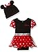 Disney Baby Girls' Minnie Mouse Costume Dress up Tutu Bodysuit and Cap, Red, 3-6 Months