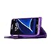Galaxy S7 Edge Wallet Case, Leather [9 Card slots] [photo & wallet pocket] (Purple)