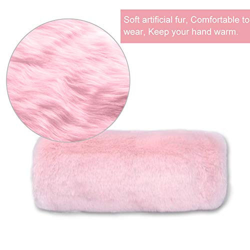 Wed2BB Faux Fur Hand Muffs Women Warm Faux Fur Muffs Pink - Thumbnail 3