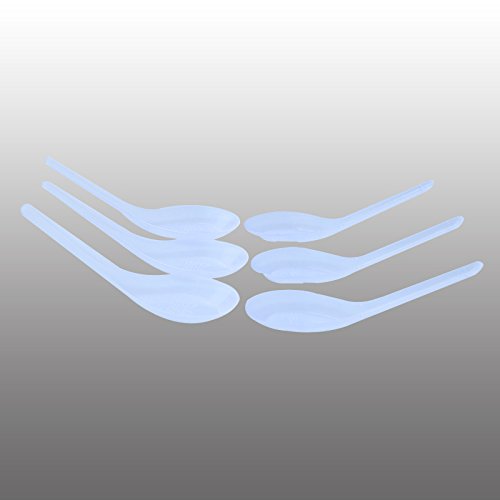 100 Pack Disposable Dining Asian Soup Spoons Chinese Spoon White