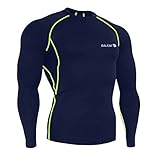 Baleaf Men's Cool Dry Skin Fit Long Sleeve Compression Shirt Navy Size XXL