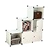C&AHOME Cube Storage Organizer with Doors, 6-Cube Plastic Closet Cabinet, Modular Bookcase Units, Ideal for Bedroom, Living Room, 36.6