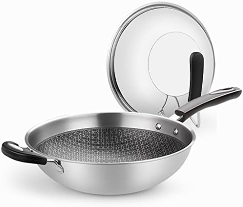 LITINGMEI Wok 304 Stainless Steel Wok Non-coated Non-stick Induction Cooker Without Smoke
