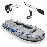 Intex Excursion 5 Inflatable Rafting and Fishing Boat with Oars + Motor Mount