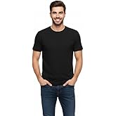 Men's 100% Cotton Crew Neck T-Shirt Classic Fit Plain Breathable & Soft Short Sleeve Under Arm Shirts for Men|Pack of 1