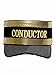 New Black Engineer Train Conductor Hat Cap Gold Trim Railroad Adult