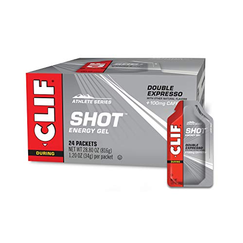 CLIF SHOT Energy Gels Double Expresso Flavor 100mg Caffeine Non