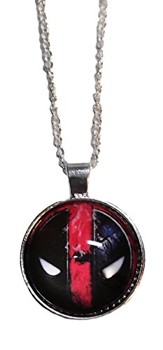 Marvel Comics DEADPOOL Logo Glass Dome PENDANT on 20" Chain
